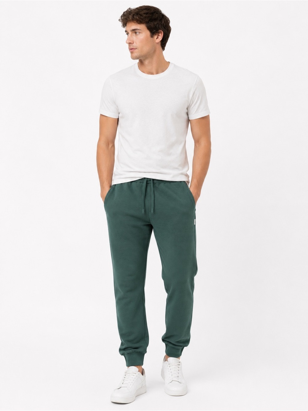 Avalanche Men’s Waffle Knit Jogger Sweatpants Green